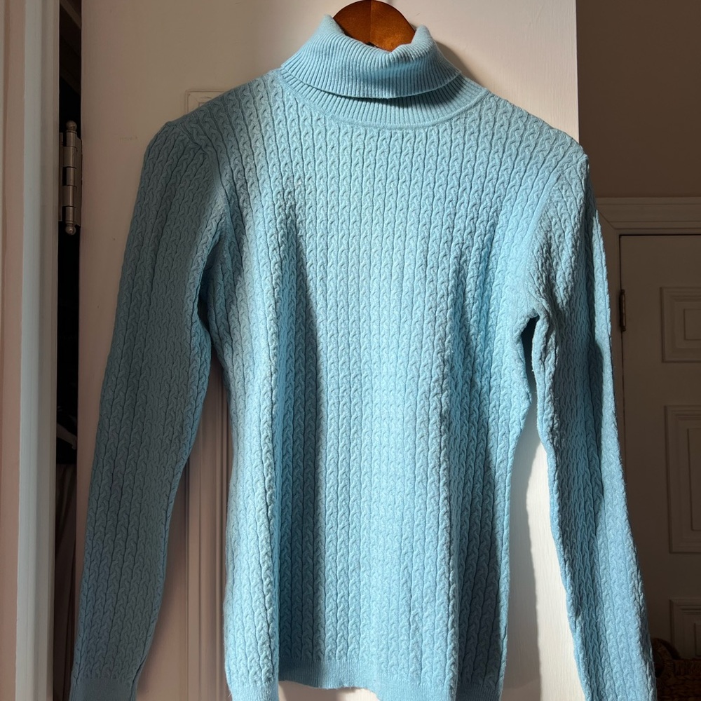 Catherine Cable Knit Turtleneck Sweater